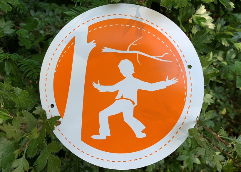 Auf Piktogrammen wird u.a. auf waldtypische Gefahren hingewiesen c SHLF